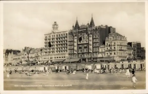Ak Blankenberghe Blankenberge Westflandern, Strand, Hotels, Menschen, Blankenberge
