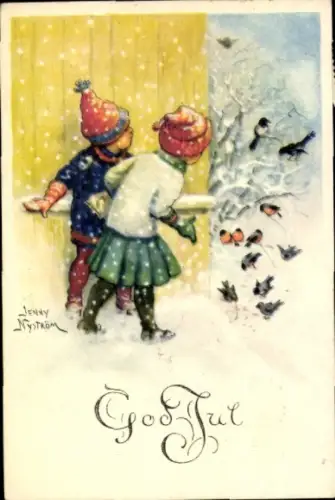 Künstler Ak Nyström, Jenny, Frohe Weihnachten, Kinder