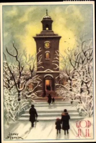Künstler Ak Nyström, Jenny, Frohe Weihnachten, Kirche