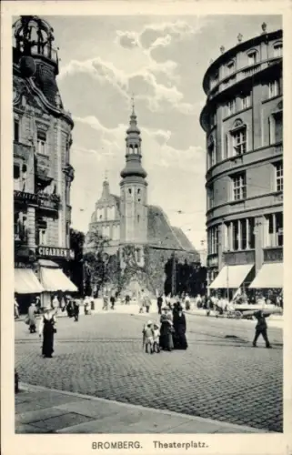 Ak Bydgoszcz Bromberg Westpreußen,  Theaterplatz