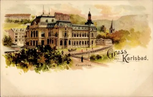 Litho Karlovy Vary Karlsbad Stadt, Kaiserbad