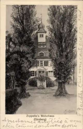 Ak Emmishofen Kanton Thurgau, Schloss Girsberg, Zeppelins Wohnhaus
