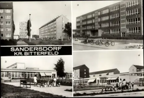 Ak Sandersdorf Brehna in Sachsen Anhalt, Polytechnische Oberschule, Kinderkrippe, Kindergarten