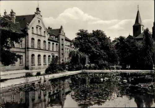 Ak Sandersdorf Brehna in Sachsen Anhalt, August-Bebel-Schule
