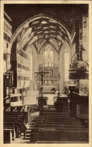 Ak Neustadt an der Orla, Inneres der Stadtkirche vor der Renovierung