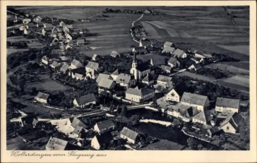 Ak Wolterdingen Soltau Lüneburger Heide, Luftaufnahme,  Kirche, Wohnhäuser, Landschaft
