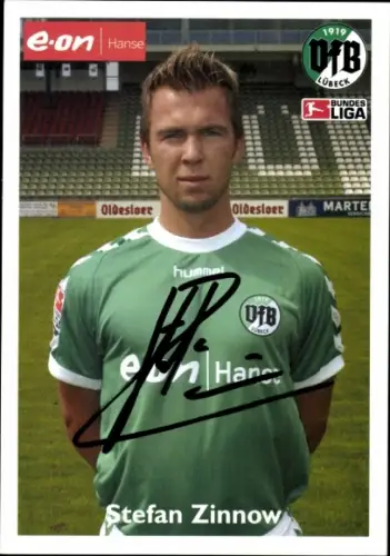 Autogrammkarte Fußballer Stefan Zinnow, VFB Lübeck, Autogramm