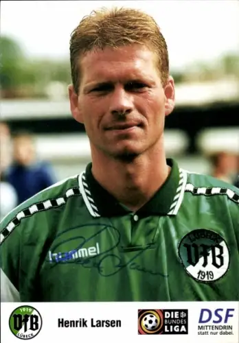 Autogrammkarte Fußballer Henrik Larsen, VfB Lübeck, Autogramm