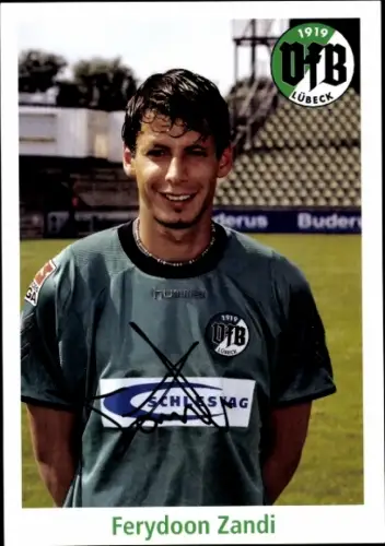 Autogrammkarte Fußballer Ferydoon Zandi, VfB Lübeck, Autogramm