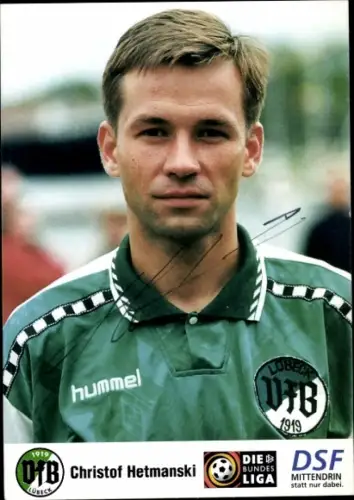 Autogrammkarte Fußballer Christof Hetmanski, VfB Lübeck, Autogramm