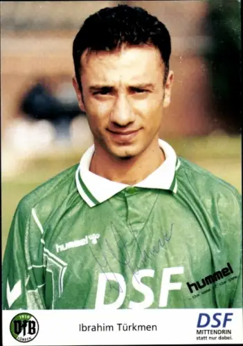 Autogrammkarte Fußballer Ibrahim Türkmen, VfB Lübeck, Autogramm