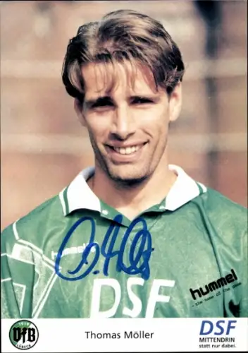 Autogrammkarte Fußballer Thomas Möller, VfB Lübeck, Autogramm