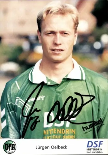 Autogrammkarte Fußballer Jürgen Oelbeck, VfB Lübeck, Autogramm