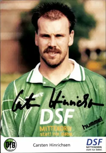 Autogrammkarte Fußballer Carsten Hinrichsen, VfB Lübeck, Autogramm