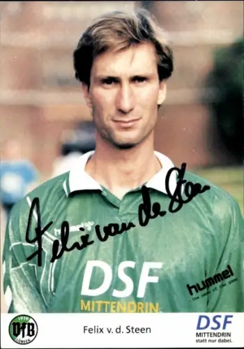 Autogrammkarte Fußballer Felix van der Steen, VfB Lübeck, Autogramm