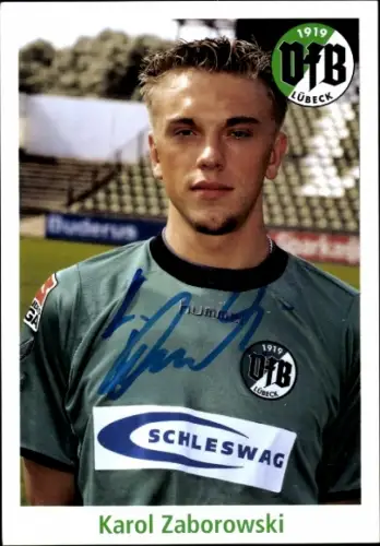 Autogrammkarte Fußballer Karol Zaborowski, VfB Lübeck, Autogramm
