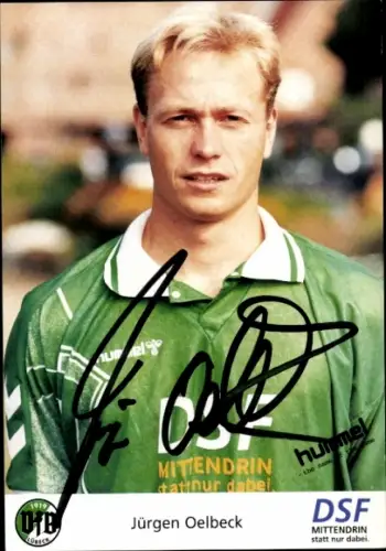 Autogrammkarte Fußballer Jürgen Oelbeck, VfB Lübeck, Autogramm
