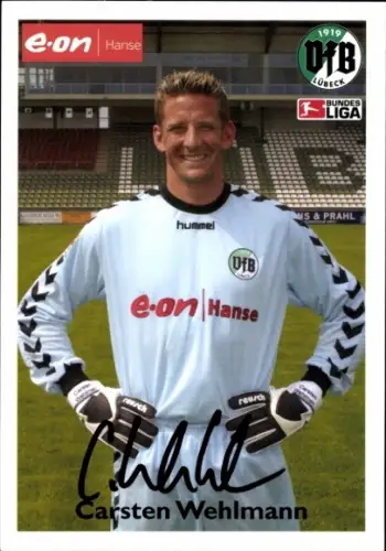 Autogrammkarte Fußballer Carsten Wehlmann, VFB Lübeck, Autogramm