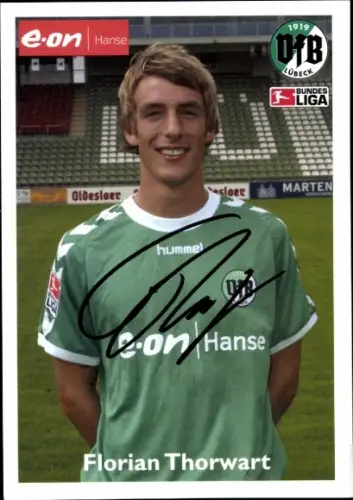 Autogrammkarte Fußballer Florian Thorwart, VFB Lübeck, Autogramm