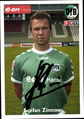 Autogrammkarte Fußballer Stefan Zinnow, VfB Lübeck, Autogramm