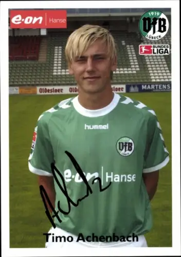 Autogrammkarte Fußballer Timo Achenbach, VfB Lübeck, Autogramm
