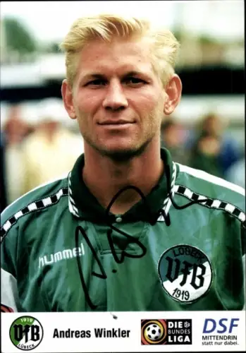 Autogrammkarte Fußballer Andreas Winkler, VfB Lübeck, Autogramm