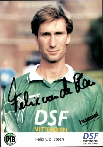 Autogrammkarte Fußballer Felix van der Steen, VfB Lübeck, Autogramm