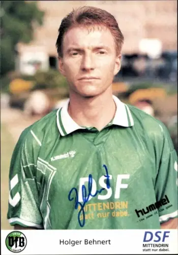 Autogrammkarte Fußballer Holger Behnert, VfB Lübeck, Autogramm