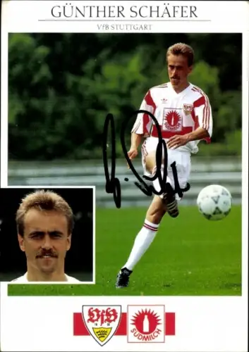 Autogrammkarte Fußballer Günther Schäfer, VfB Stuttgart, Autogramm