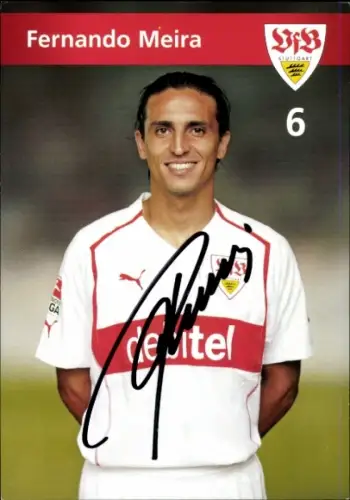 Autogrammkarte Fußballer Fernando Meira, VfB Stuttgart, Autogramm