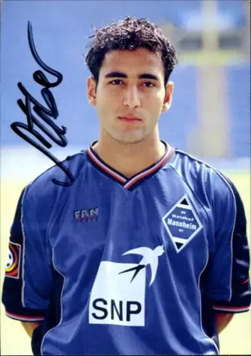 Autogrammkarte Fußballer Selim Teber, SV Waldhof Mannheim 07, Autogramm