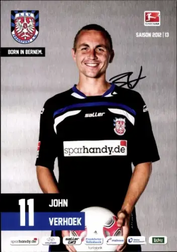 Autogrammkarte Fußballer John Verhoek, FSV Frankfurt am Main, Autogramm