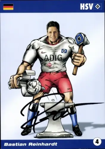 Autogrammkarte Fußballer Bastian Reinhardt, Hamburger SV, Autogramm