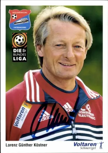 Autogrammkarte Trainer Lorenz Günther Köstner, SpVgg Unterhaching, Autogramm
