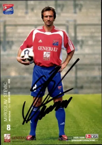 Autogrammkarte Fußballer Miroslav Stevic, SpVgg Unterhaching, Autogramm
