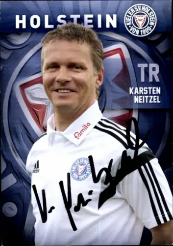 Autogrammkarte Cheftrainer Karsten Neitzel, Holstein Kiel, Autogramm