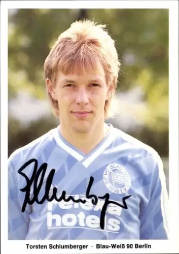 Autogrammkarte Fußballer Torsten Schlumberger, Blau Weiß 90 Berlin, Autogramm