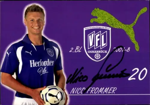 Autogrammkarte Fußballer Nico Frommer, VfL Osnabrück, Autogramm