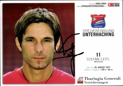 Autogrammkarte Fußballer Stefan Leitl, SpVgg Unterhaching, Autogramm