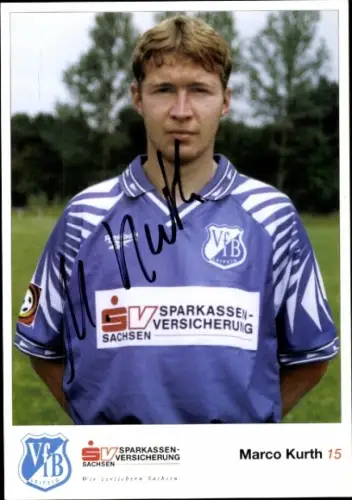Autogrammkarte Fußballer Marco Kurth, VfB Leipzig, Autogramm