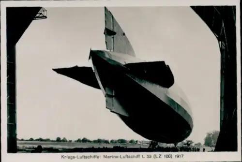 Sammelbild Zeppelin-Weltfahrten Bild 41 Kriegs-Luftschiffe, Marine-Luftschiff L 53 (LZ 100), 1917