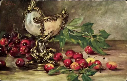 Künstler Ak Stillleben mit Kirchen