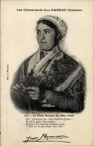 CPA Les Chansons de Jean Rameau, Le Petit Bonnet de chez nous