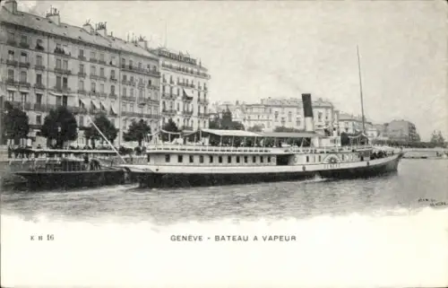 Ak Genève Genf Schweiz, Salondampfer Geneve