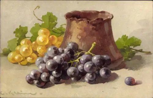 Künstler Ak Klein, Catharina, Weintrauben, Stillleben