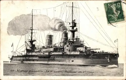 Ak Französisches Kriegsschiff, Cuirassé, St. Louis, Marine Militaire