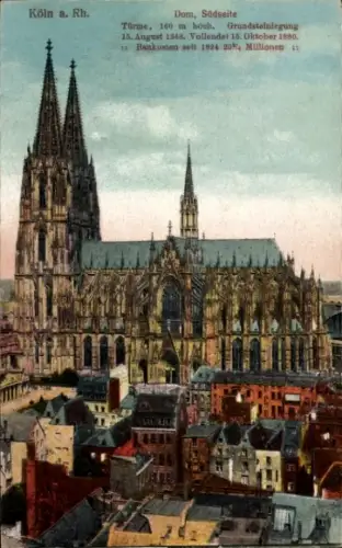Ak Köln am Rhein, Kölner Dom, Südseite