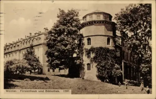 Ak Weimar in Thüringen, Fürstenhaus, Bibliothek