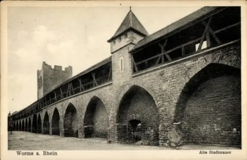 Ak Worms am Rhein, Worms a. Rhein, Alte Stadtmauer,  Architektur