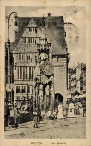 Ak Bremen, Statue Der Roland